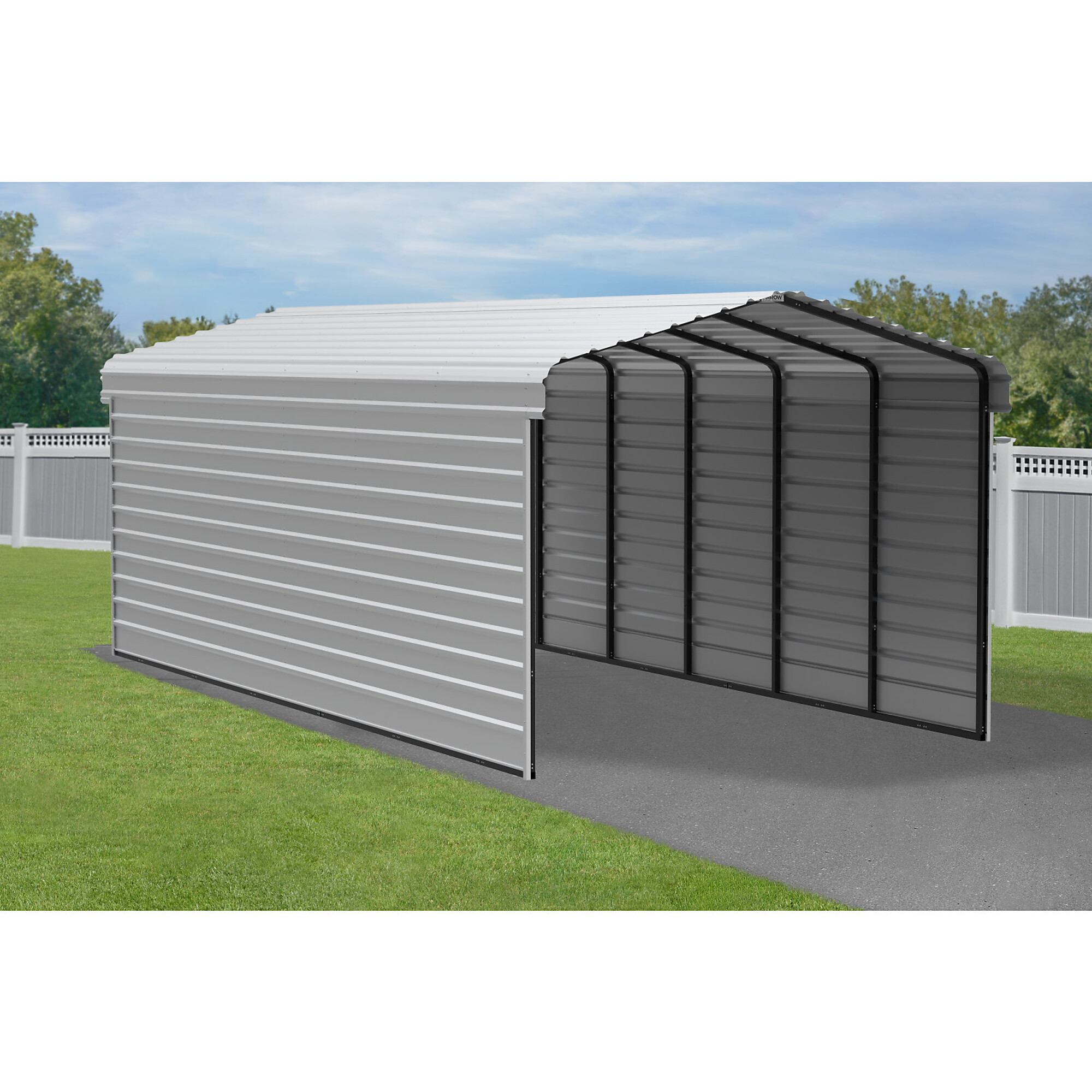 Arrow, 20x9 2 Side Walls Kit for Steel Carport 20ft. Long, Width 0.88 in, Height 96.75 in, Cover Material Other, Model# ECL2009EGX2